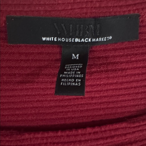 WHBM Red Boat Neck Tunic Sweater Ribbed Knit Dolman Sleeves M Medium $89 EUC KL - Picture 11 of 15